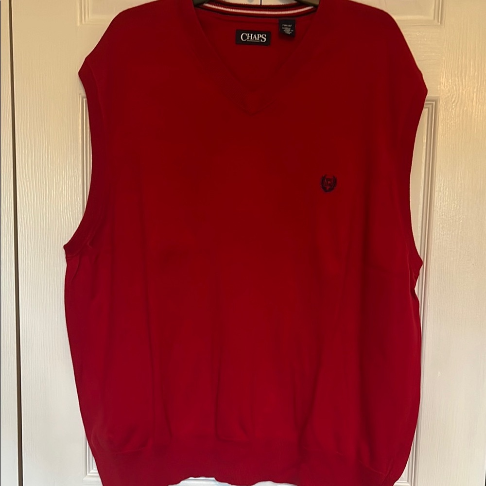 Chaps Red V-Neck Sweater
